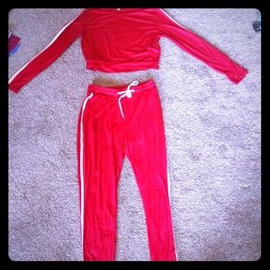 Crop top tracksuit gym set